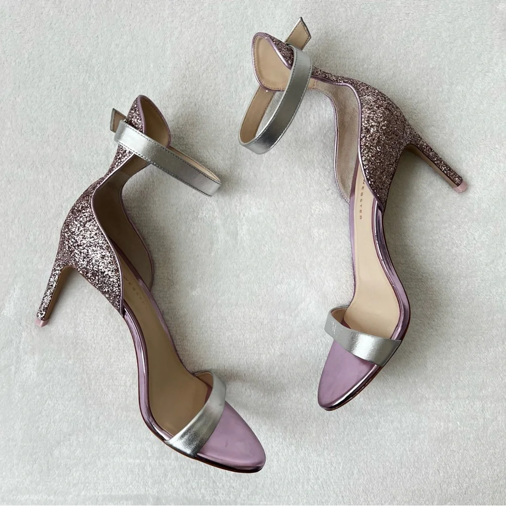 Sophia Webster Pink Glitter-Embellished Nicole Sandals Size 37.5